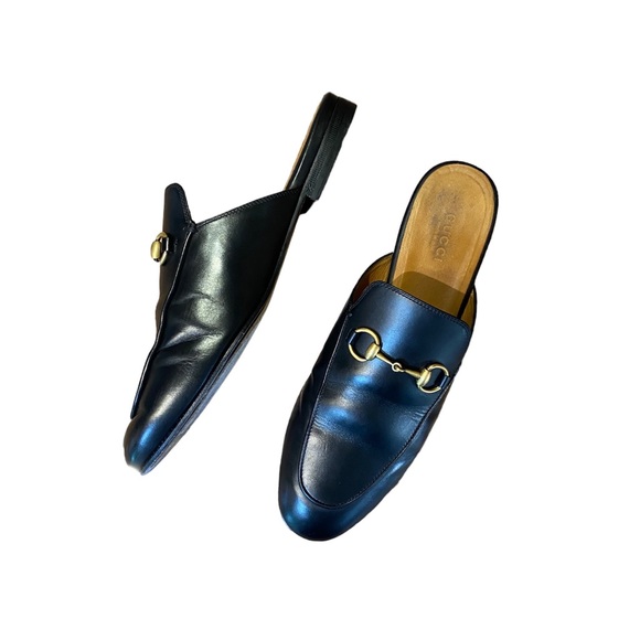 Gucci Princetown Black Leather Mules - Picture 1 of 10
